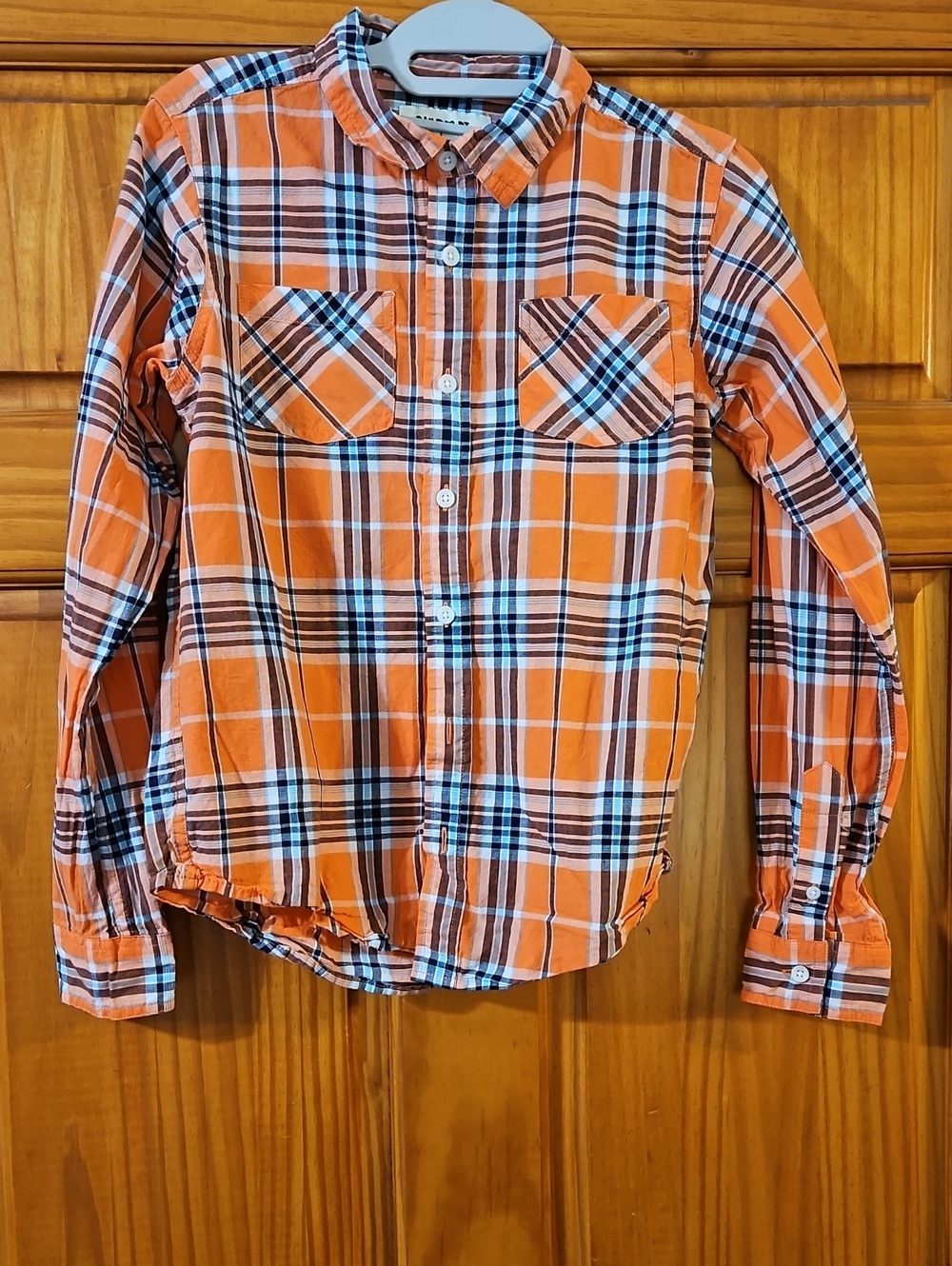 Boys Button Up Plaid Shirt